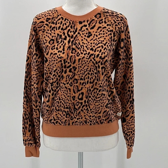 Billabong Sun Shrunk Leopard Print Sweatshirt - NWOT - Size Small (Juniors) - Picture 2 of 8